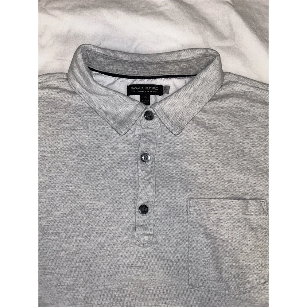Banana Republic performance pique polo men's Light gray size‎ XL short sleeve